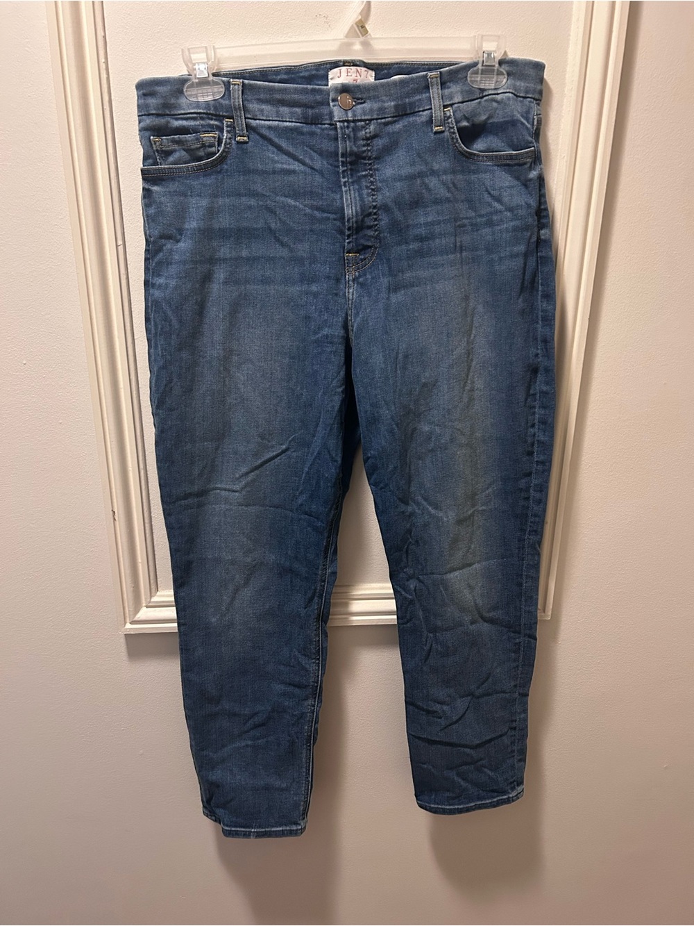 Jen 7 Women's Boyfriend Jeans in Medium Blue - Classic Relaxed Fit